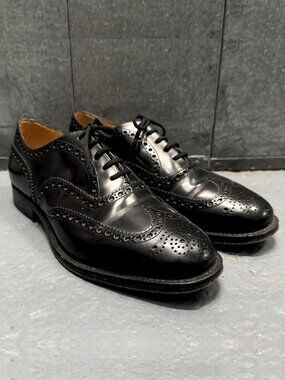CHURCH'S Custom Grade Black Leather Shoes Wingtip Brogue Oxford Sz UK 9 G US 10